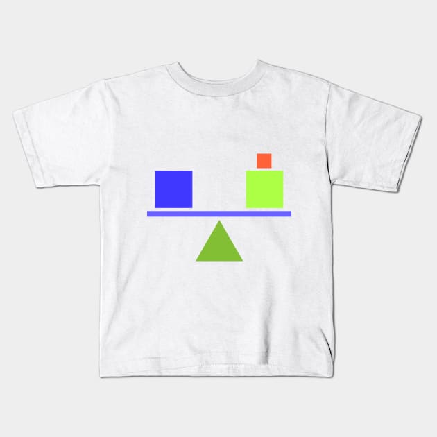 clear shapes balance light colors squares Kids T-Shirt by Marina patterns